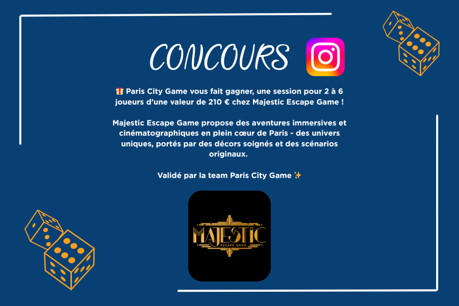 Jeu concours Paris City Game X Majestic Escape Game