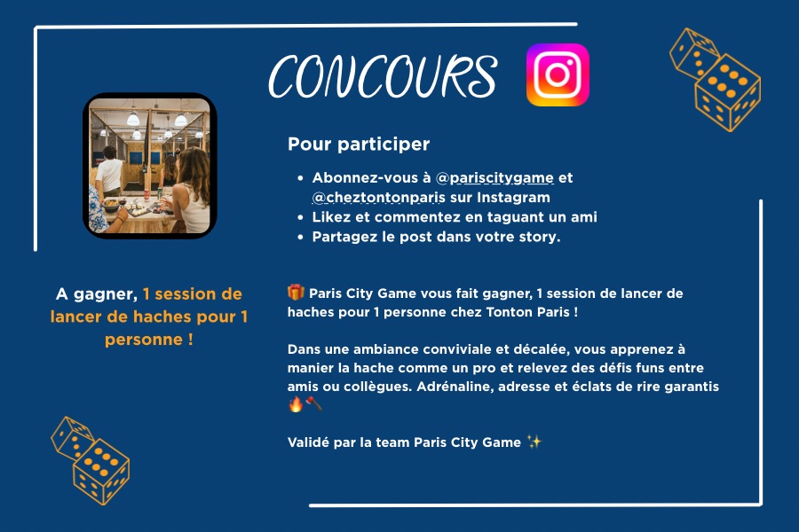 Jeu concours Paris City Game X Chez Tonton Paris